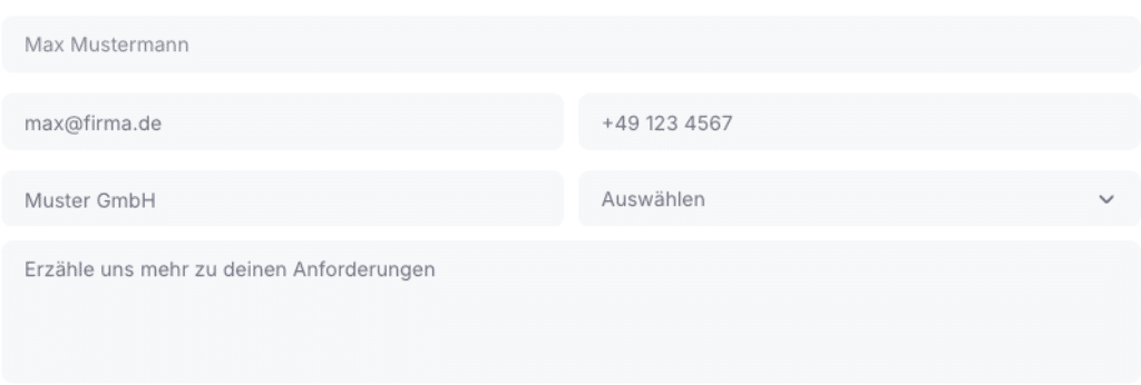Online-Formular für Studio-Anfrage bei Urban Musix